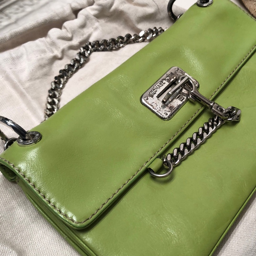 Micheal Kors lime green purse clutch